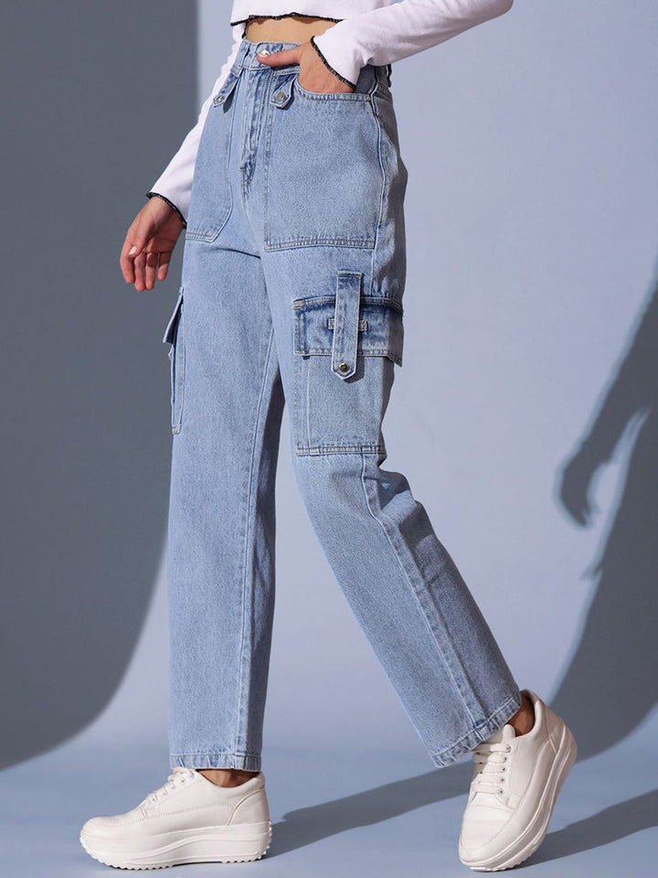 STREET 9 Women Comfort High-Rise Cotton Clean Look Jeans