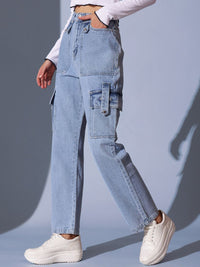 STREET 9 Women Comfort High-Rise Cotton Clean Look Jeans