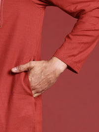 Anouk Men Yoke Design Cotton Linen Indie Prints Kurta