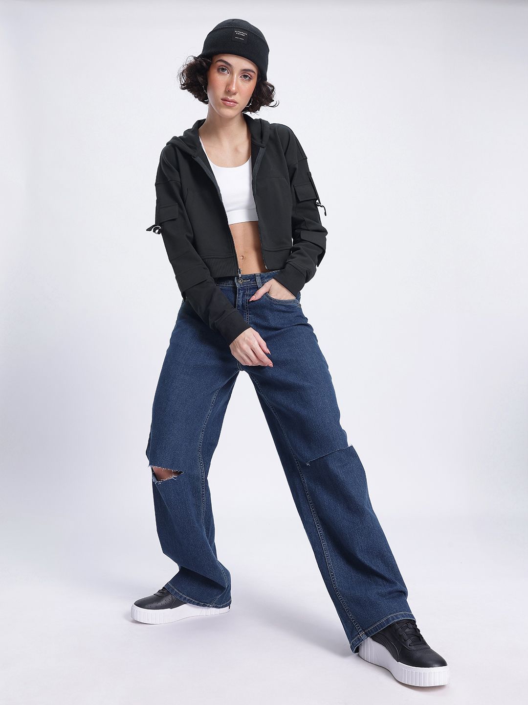 DressBerry Hooded Crop Sweatshirt