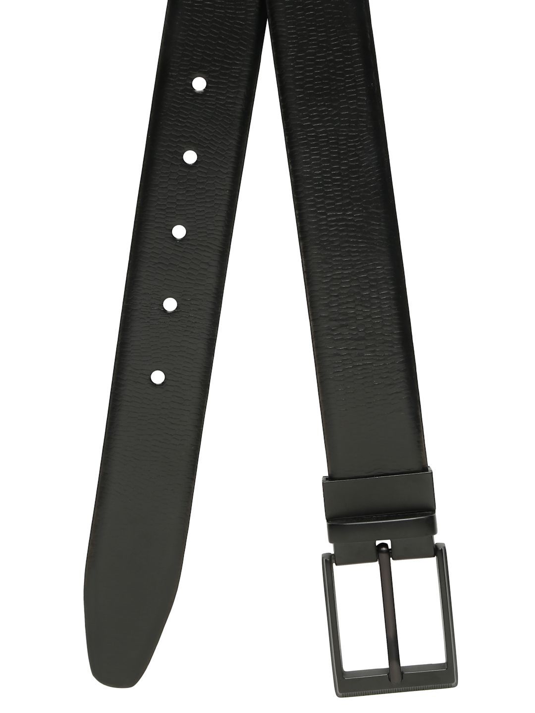 Teakwood Leathers Men Textured Leather Reversible Formal Belt
