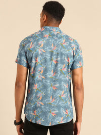 Being Human Slim Fit Tropical Printed Casual Shirt