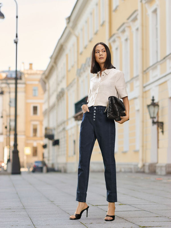 all about you Women Barrel Fit Mid-Rise Stretchable Jeans