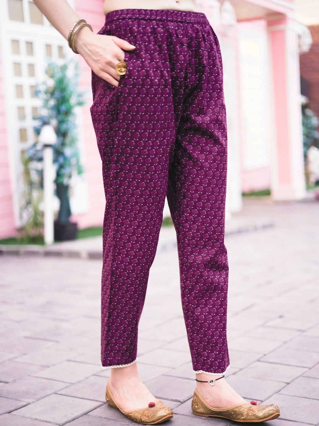 KALINI Floral PrintedKurta With Trousers & Dupatta