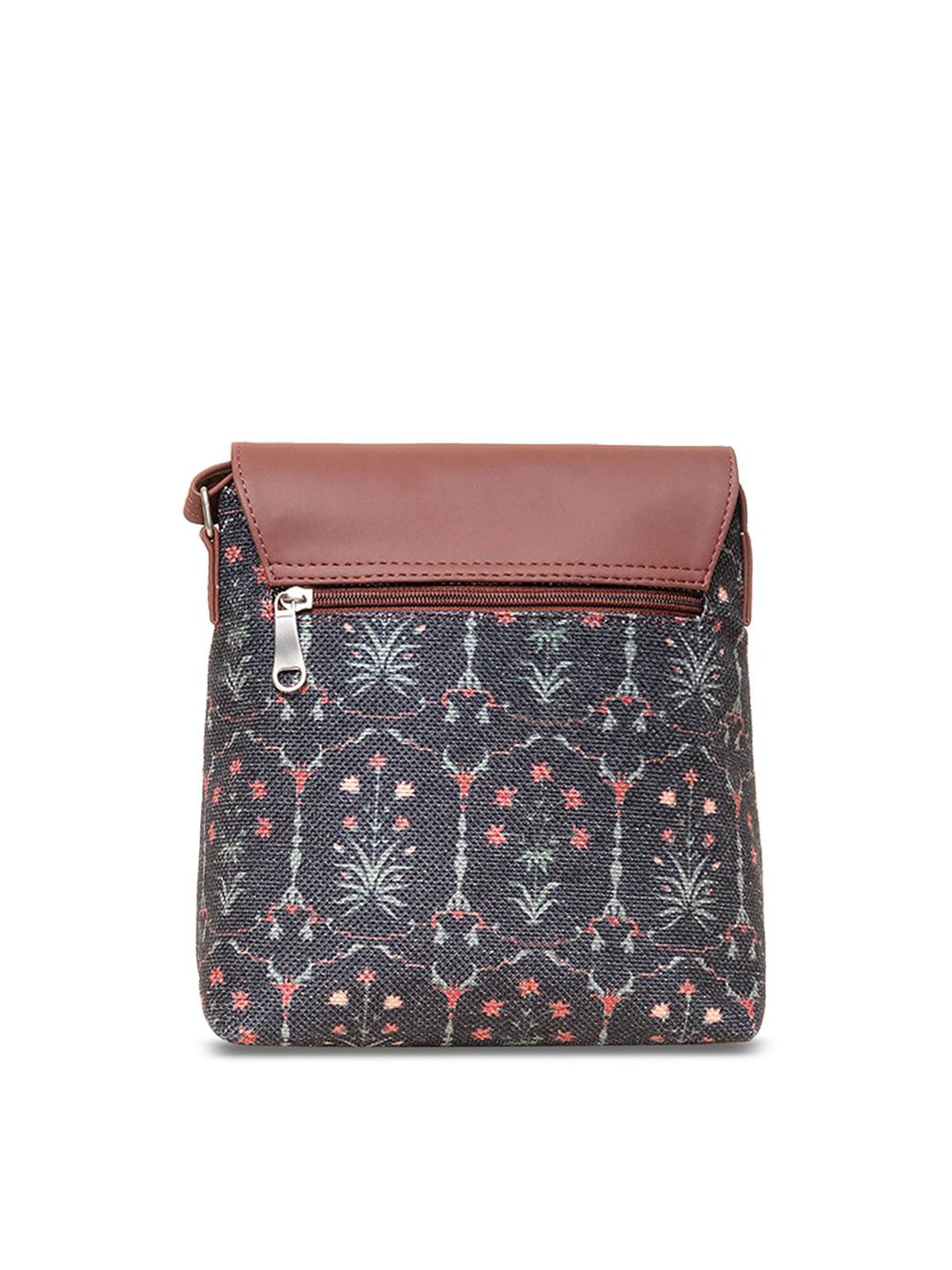 ZOUK Ethnic Motifs Printed Structured Sling Bag