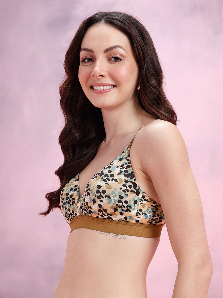 DressBerry Animal Print Half Coverage Lightly Padded Bra DRM-DB-MK32C