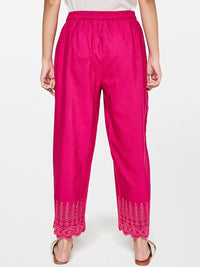 Global Desi Women Pink Straight Fit Trousers