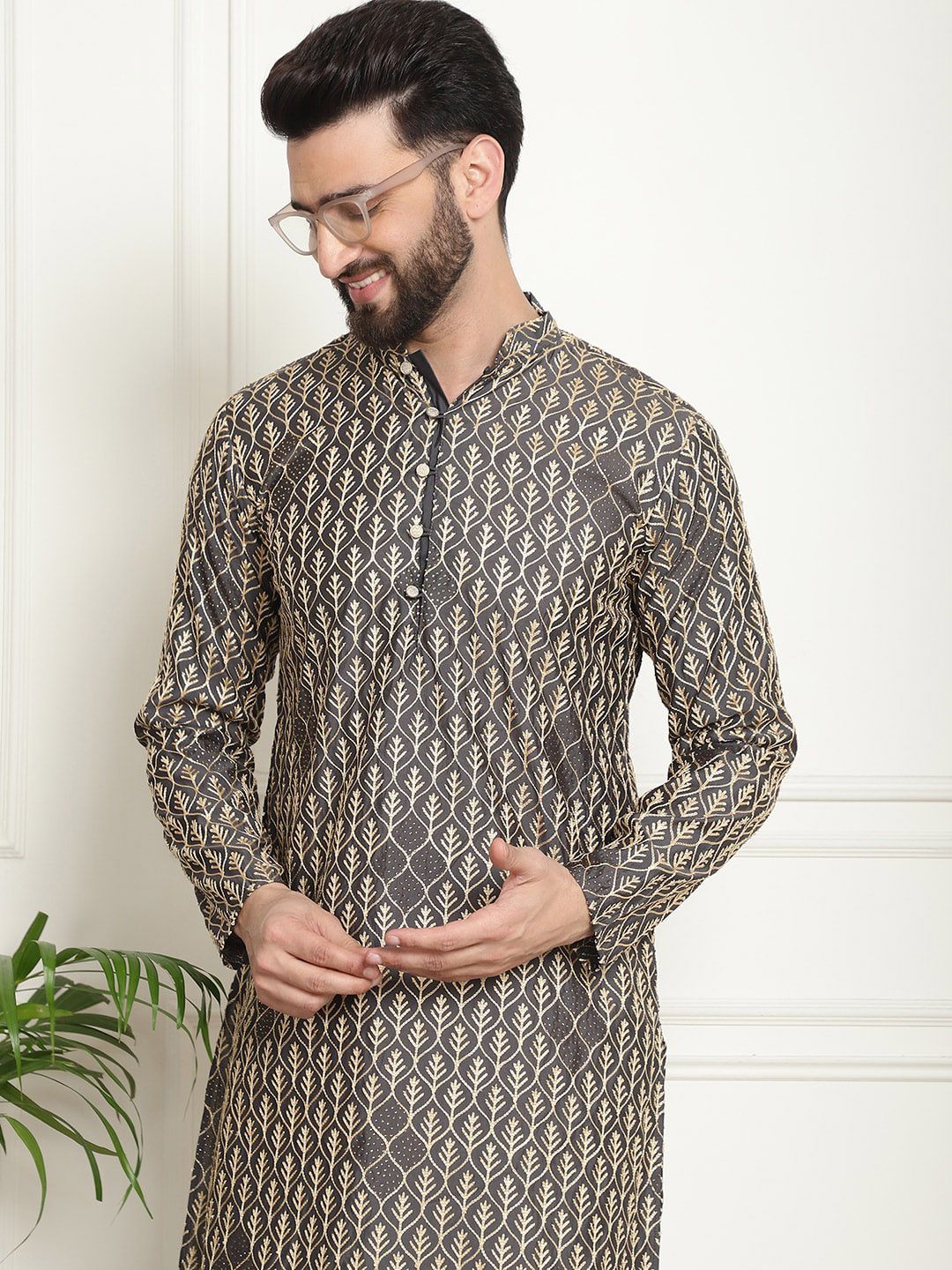 SOJANYA Ethnic Motifs Embroidered Pure Cotton Kurta
