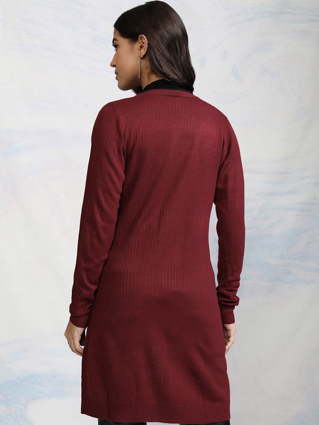 Tokyo Talkies Women Burgundy Front-Open