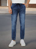 Urbano Fashion Men Blue Slim Fit Mid-Rise Acid Wash Clean Look Stretchable Jogger Jeans
