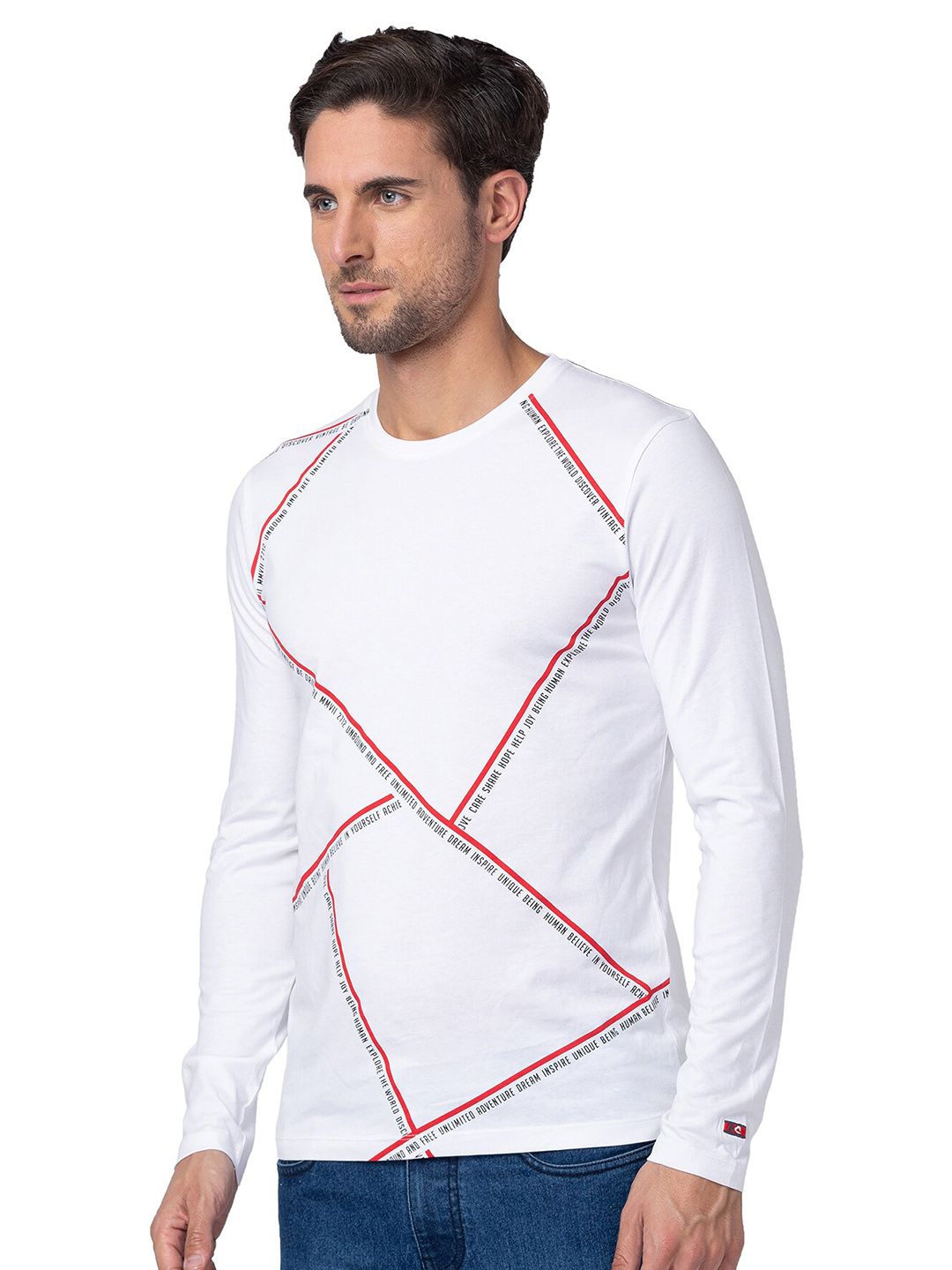 Being Human Geometric Printed Round Neck Pure Cotton Regular T-shirt