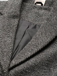 all about you Geometric Self Design Single-Breasted Longline Over Coat