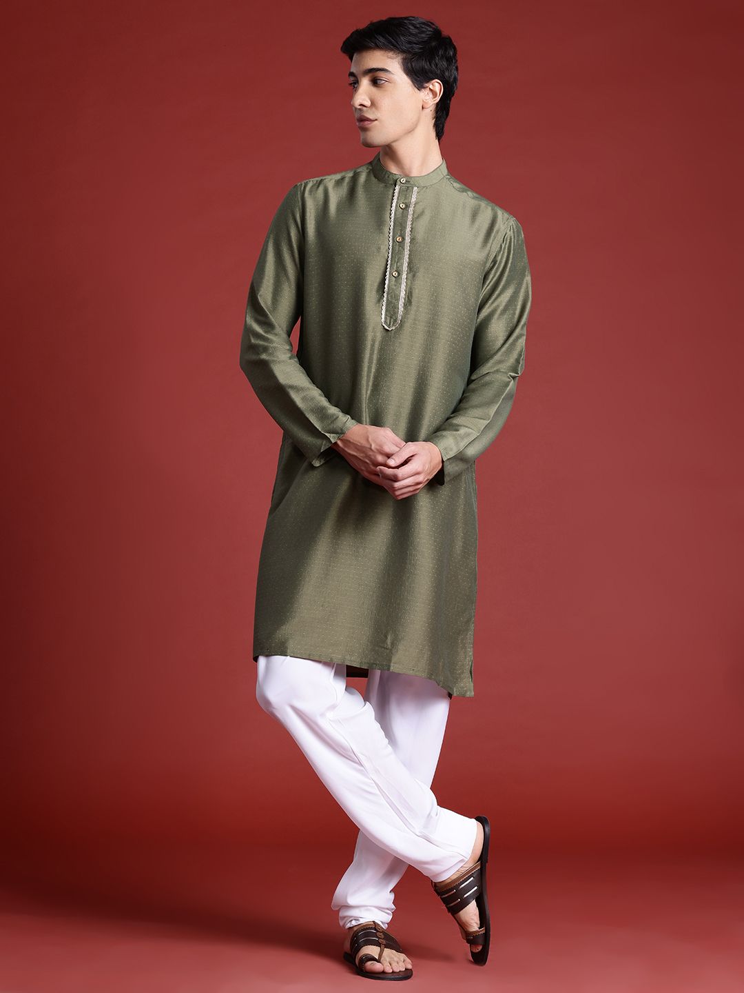 Anouk Woven Design Regular Kurta With Pyjamas
