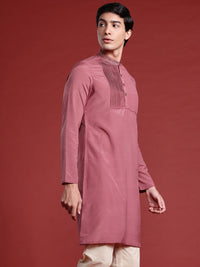 Anouk Pleated Detail Mandarin Collar Straight Kurta