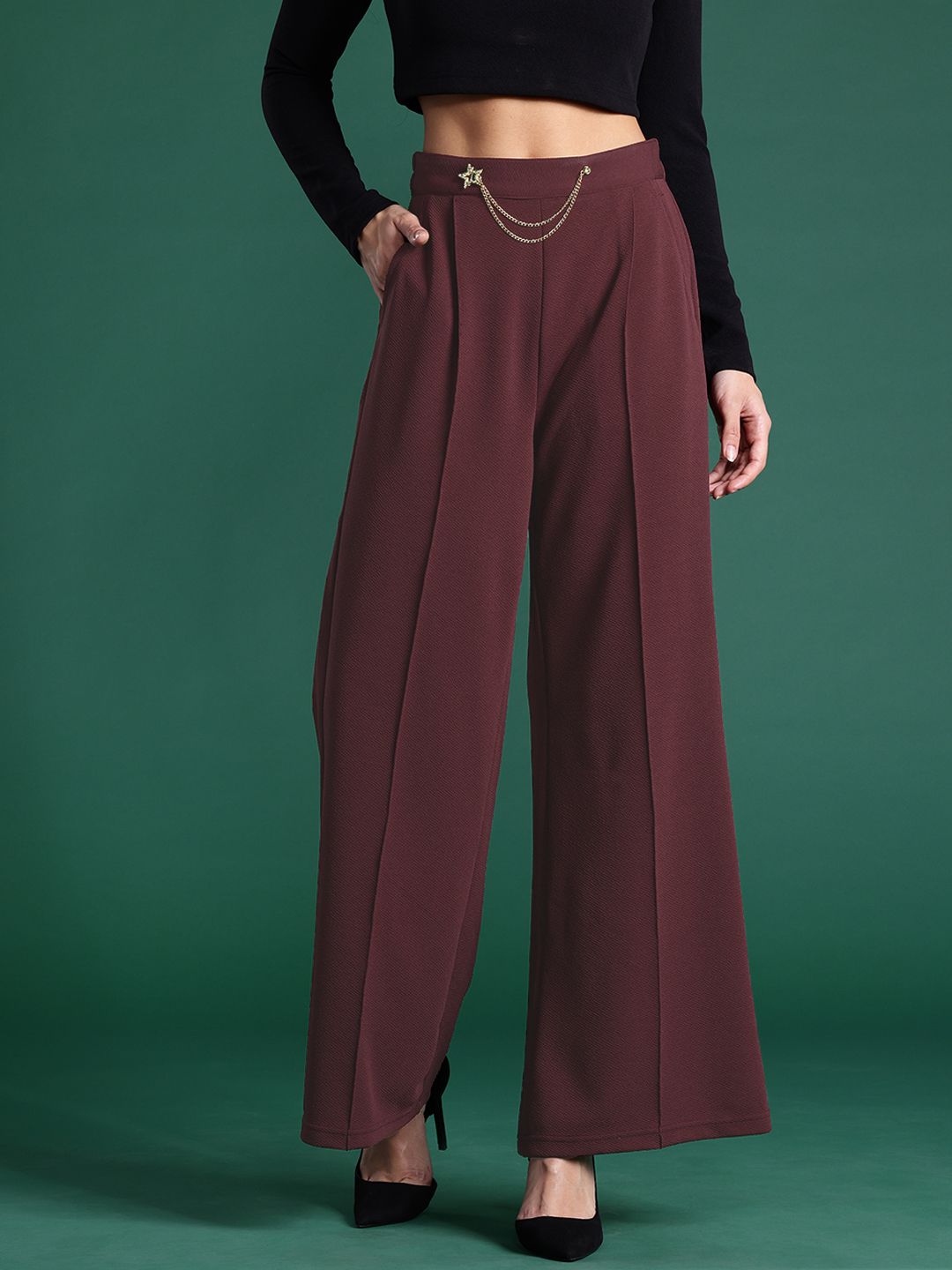 DressBerry Women Pleated Wide Leg Trousers
