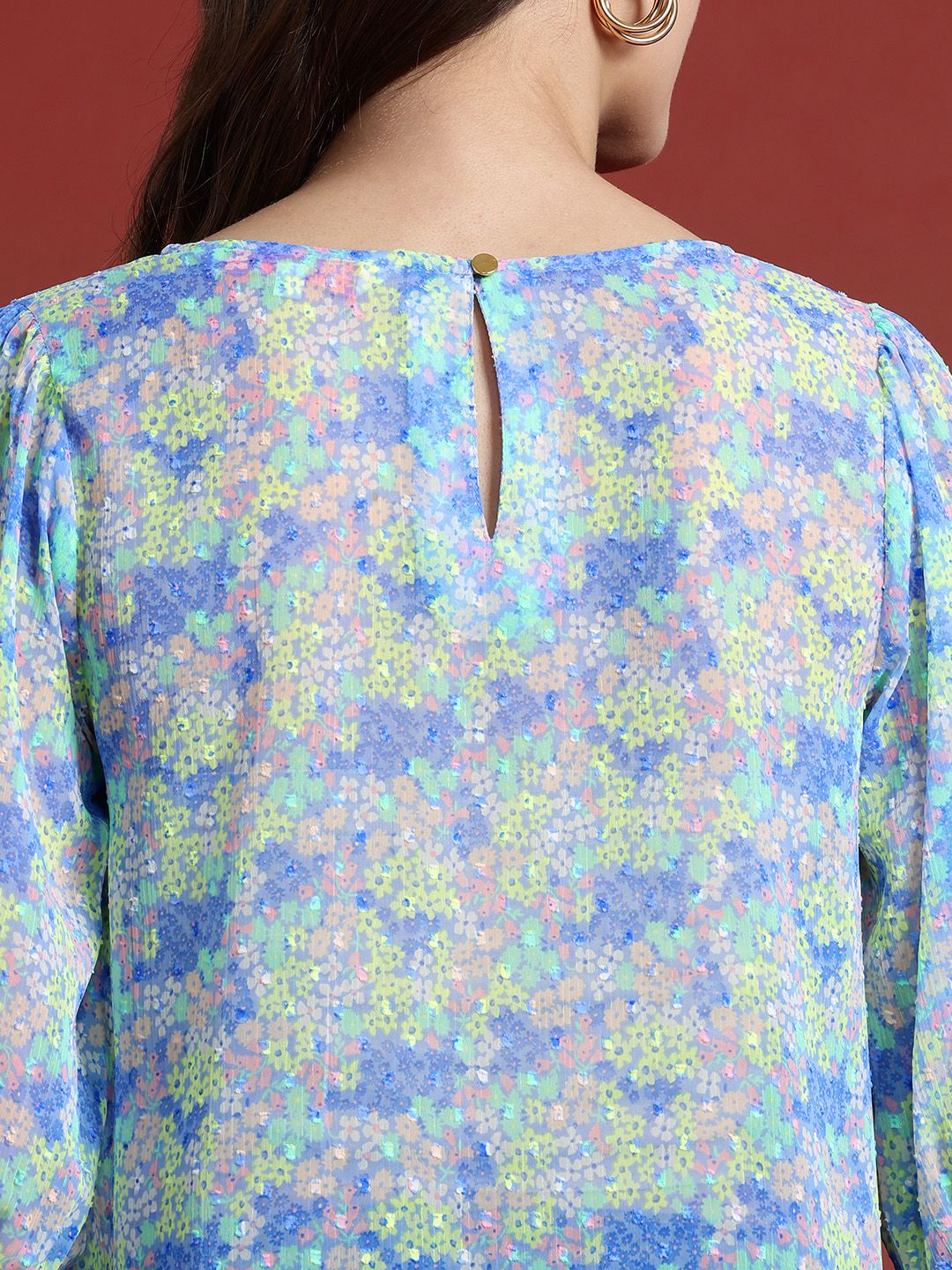 all about you Floral Print Semi Sheer Top