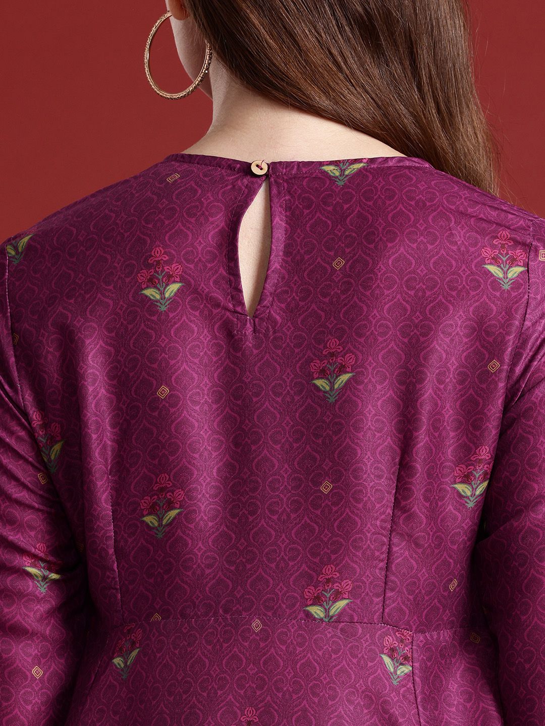 Anouk Floral Printed A-Line Kurta