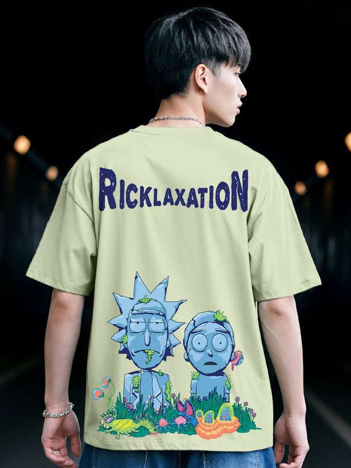 Bewakoof Official Rick and Morty Merchandise  Stoned Rick Morty Printed Oversized T-shirt