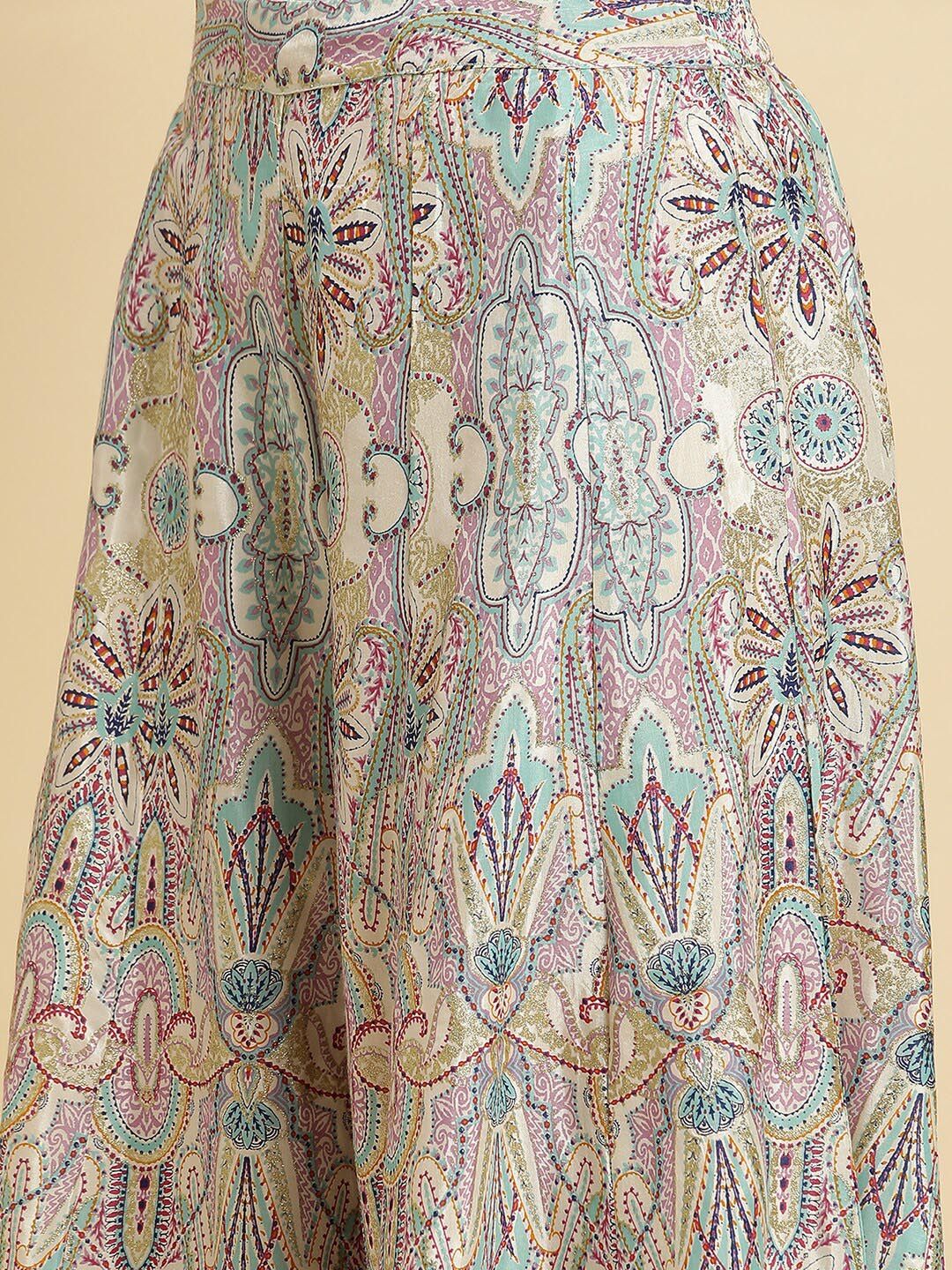 W Women Ethnic Motifs Printed Flared Palazzos
