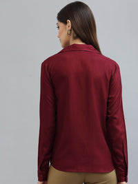 Style Quotient Women Maroon Formal Shirt