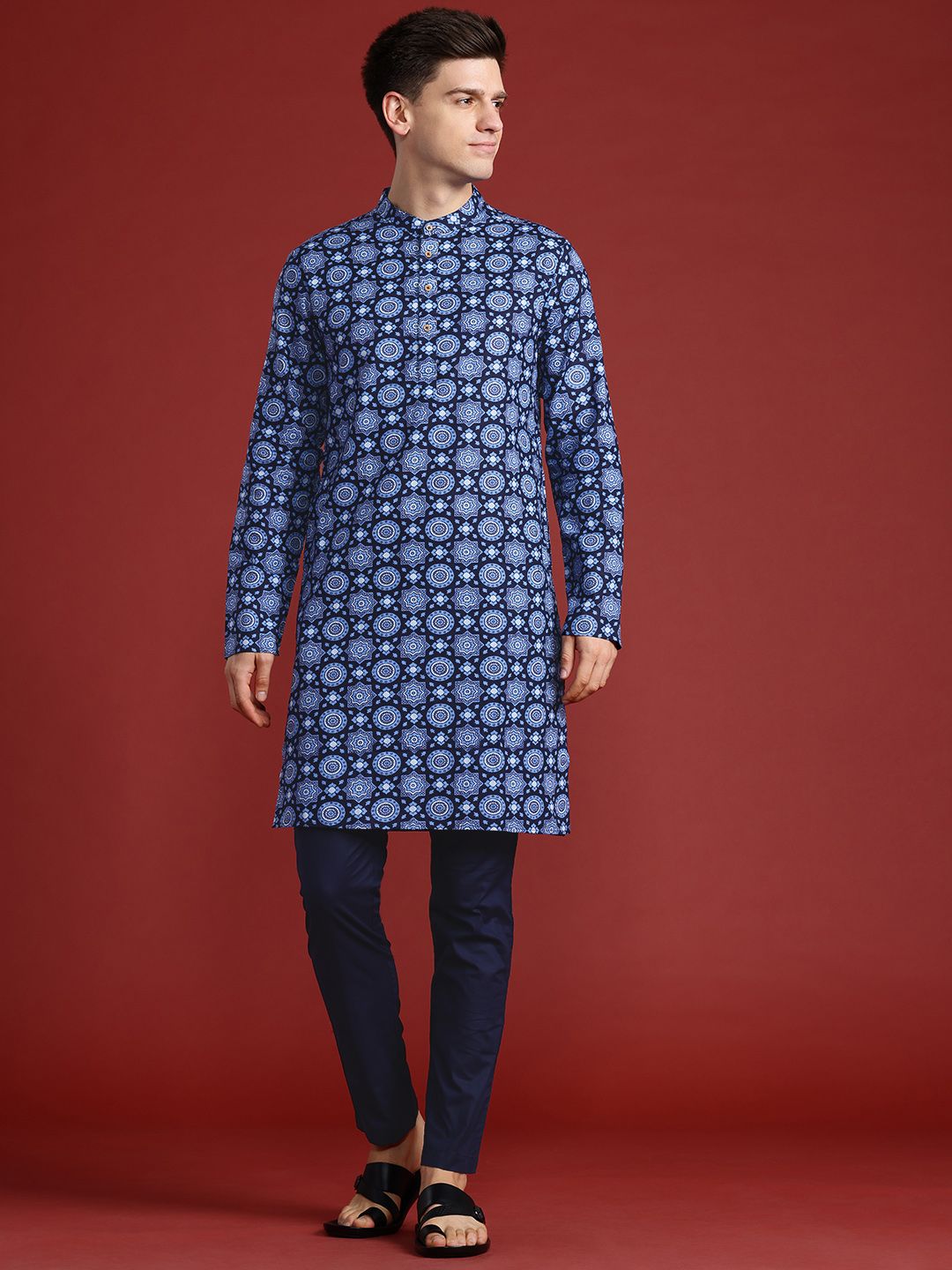 Anouk Printed Pure Cotton Kurta with Trousers