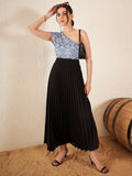 DENNISON Ethnic Motifs Printed One Shoulder Top