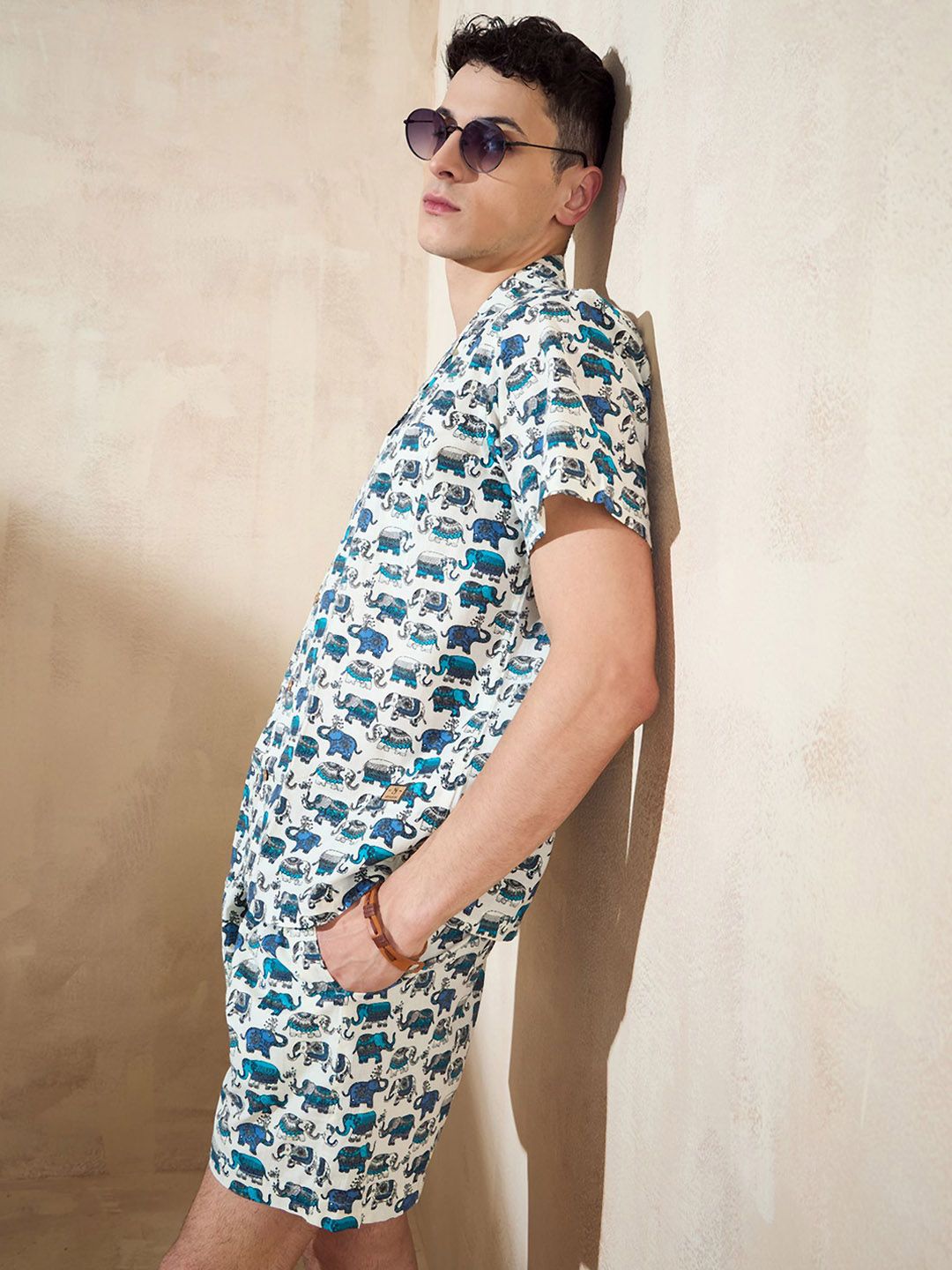 DENNISON Printed Pure Cotton Shirt & Shorts Co-Ord