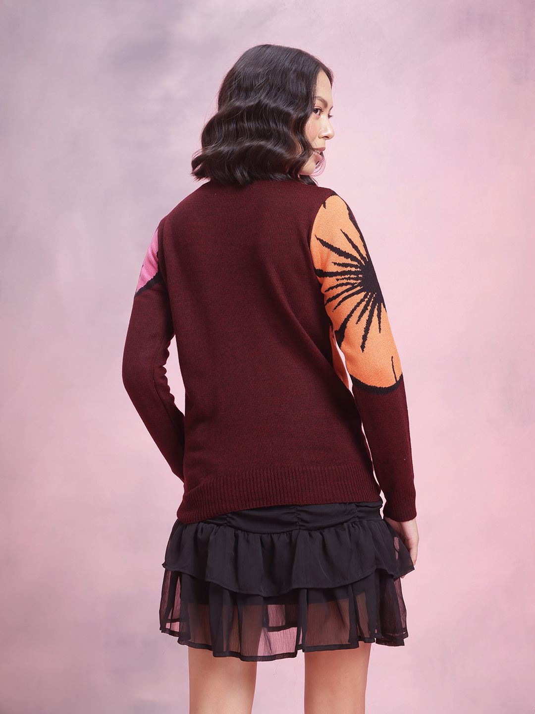 DressBerry Acrylic Self-Design Pullover