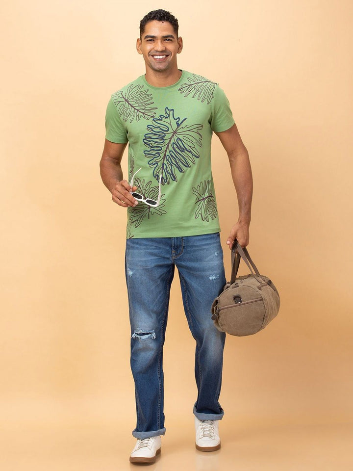 Being Human Pure Cotton Floral Printed Cut Outs T-shirt