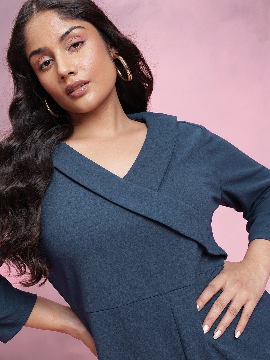 DressBerry Plus-Size Wrap-Style Sheath Dress