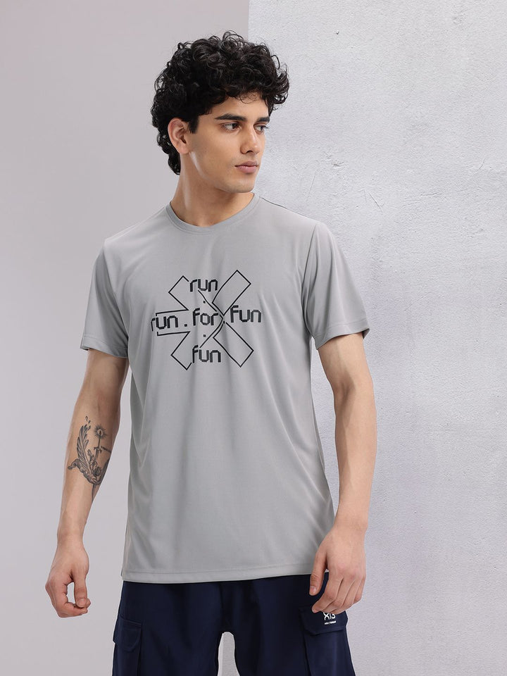 HRX by Hrithik Roshan Rapid-Dry Brand Logo Print Running T-shirt