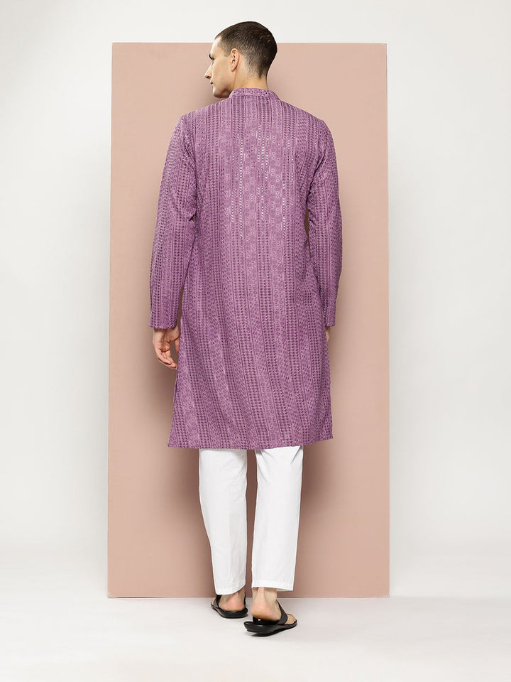 See Designs Men Embroidered Sequinned Kurta with Pyjamas