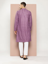 See Designs Men Embroidered Sequinned Kurta with Pyjamas
