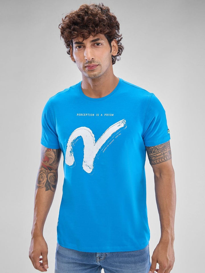 SPYKAR Men Typography Printed Slim Fit Round Neck T-shirt