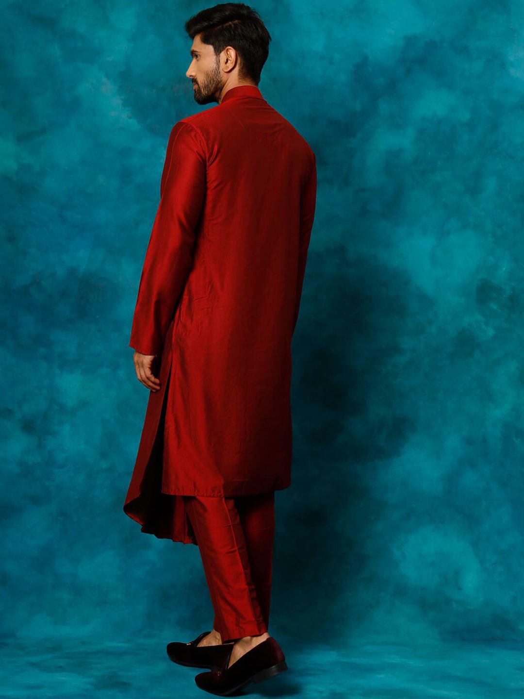 VASTRAMAY Mandarin Collar Straight Kurta