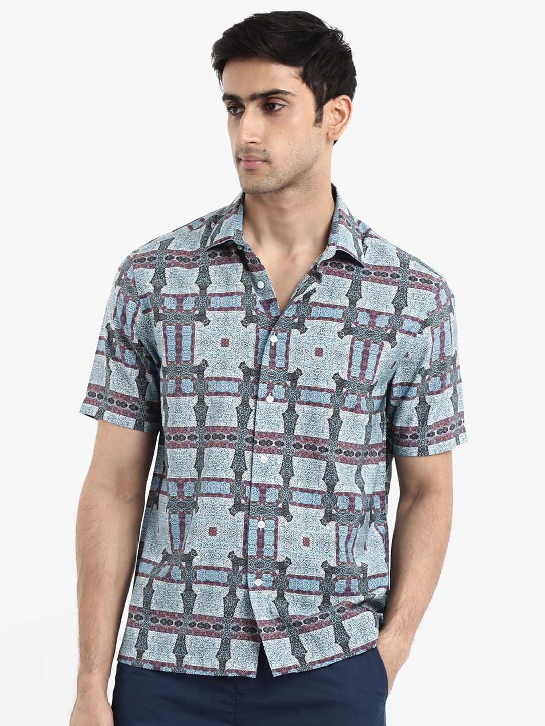 RARE RABBIT Men Comfort Boxy Opaque Printed Casual Shirt