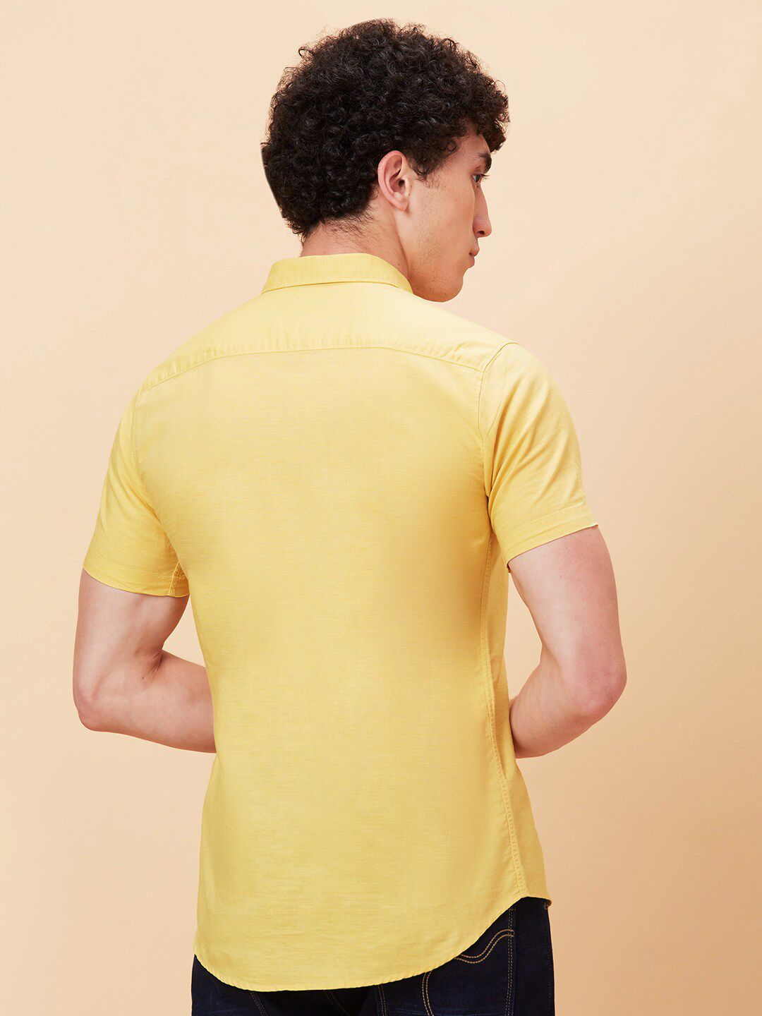 Being Human Spread Collar Slim Fit Cotton Casual Shirt