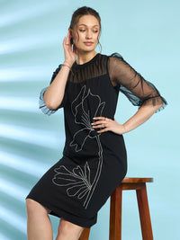 Antheaa Embroidered Sheath Dress