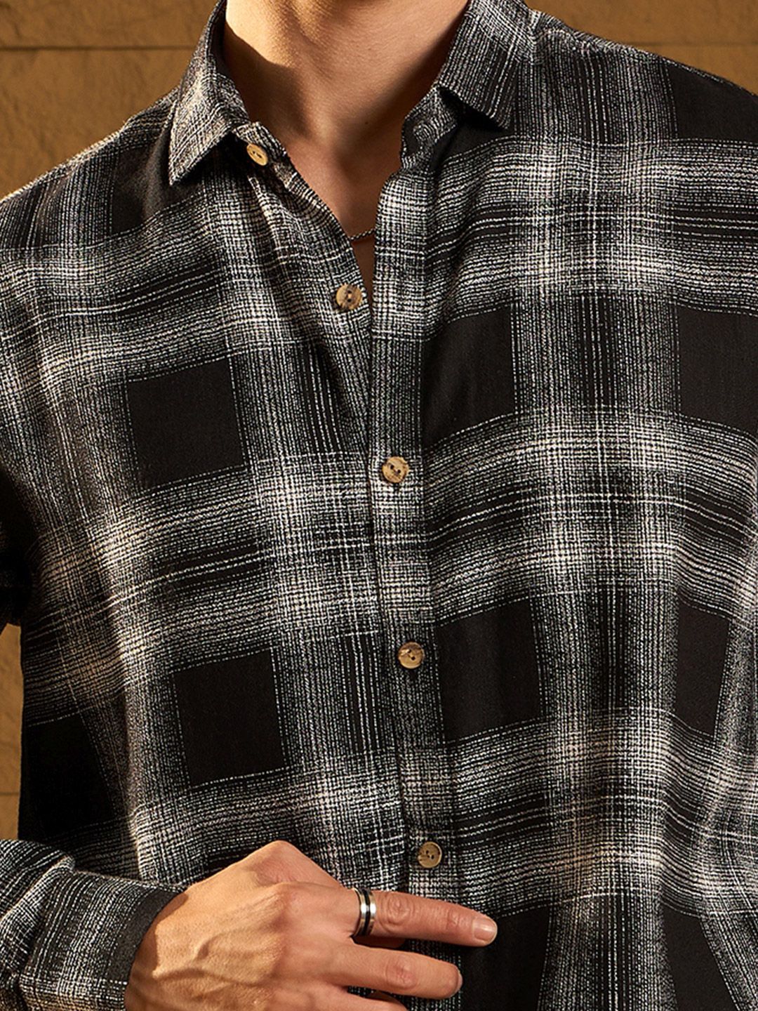 Dennison Men Drop Shoulder Oversized Checked Shirt