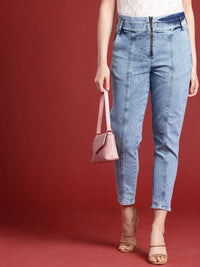 all about you Women Mom Fit High-Rise Light Fade Stretchable Jeans