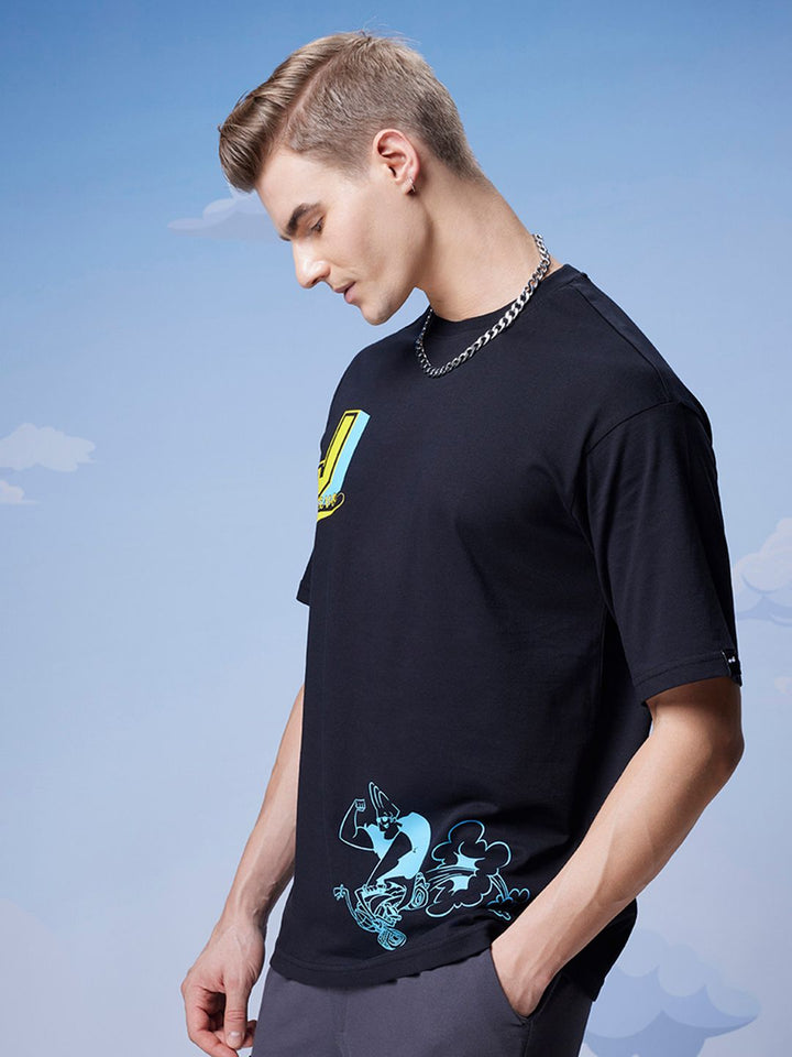 Bewakoof Official Cartoon Network Merchandise Johnny Biker Printed Oversized T-shirt