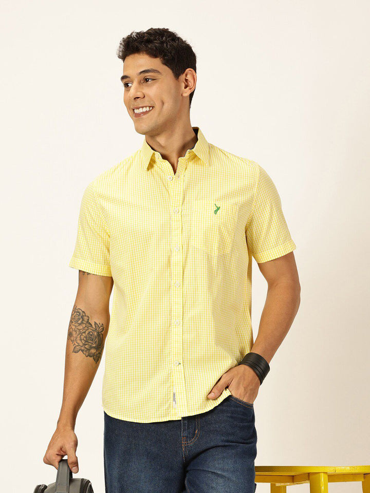 Thomas Scott Standard Slim Fit Checked Pure Cotton Casual Shirt