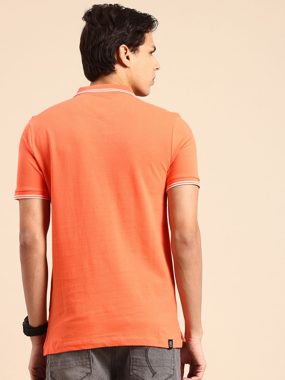 Kemeja-T Kapas Tulen Kolar Polo Bercetak Manusia