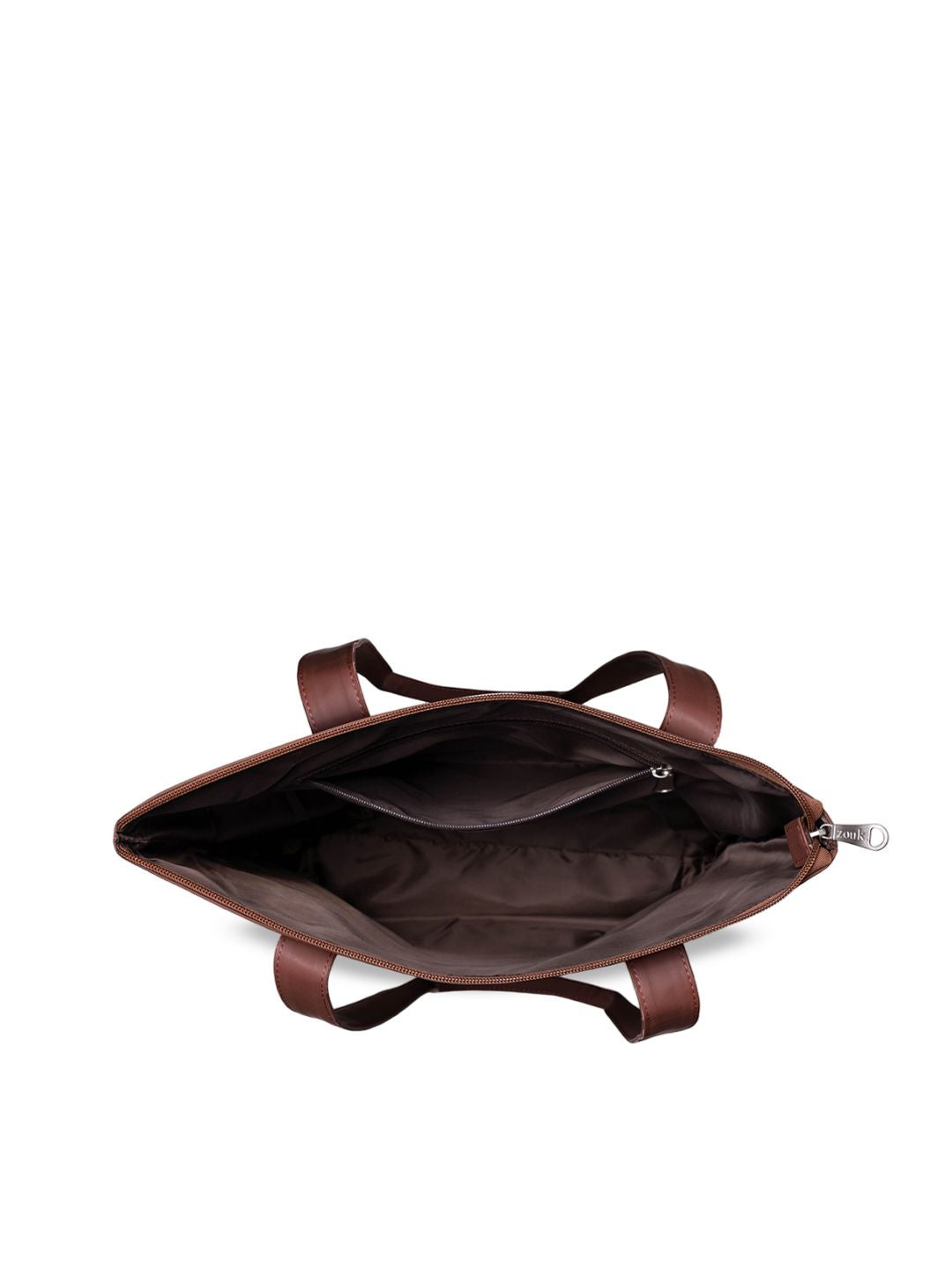 ZOUK Ethnic Printed Structured Jute Tote Bag