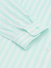 Park Avenue Men Blue & White Slim Fit Striped Pure Cotton Formal Shirt