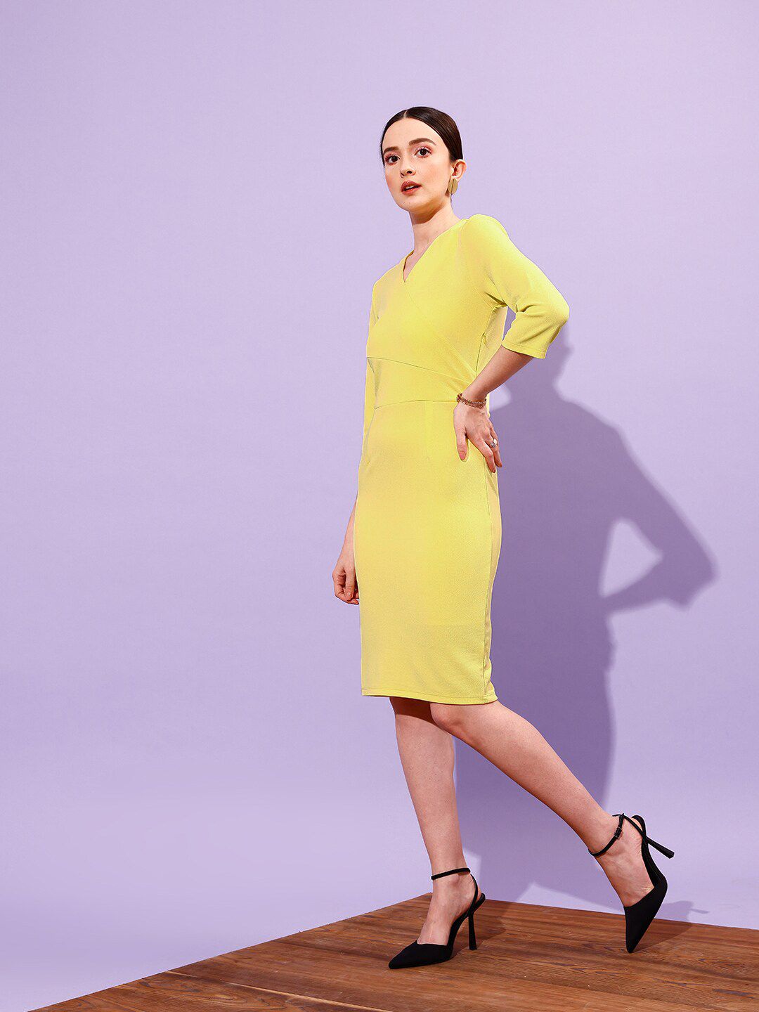 STREET 9 V-Neck Bodycon Dress