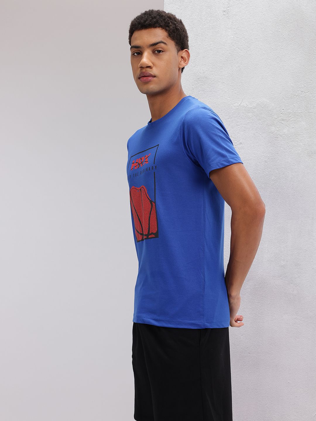 HRX by Hrithik Roshan Lifestyle Spider-Man Print Indigo T-shirt