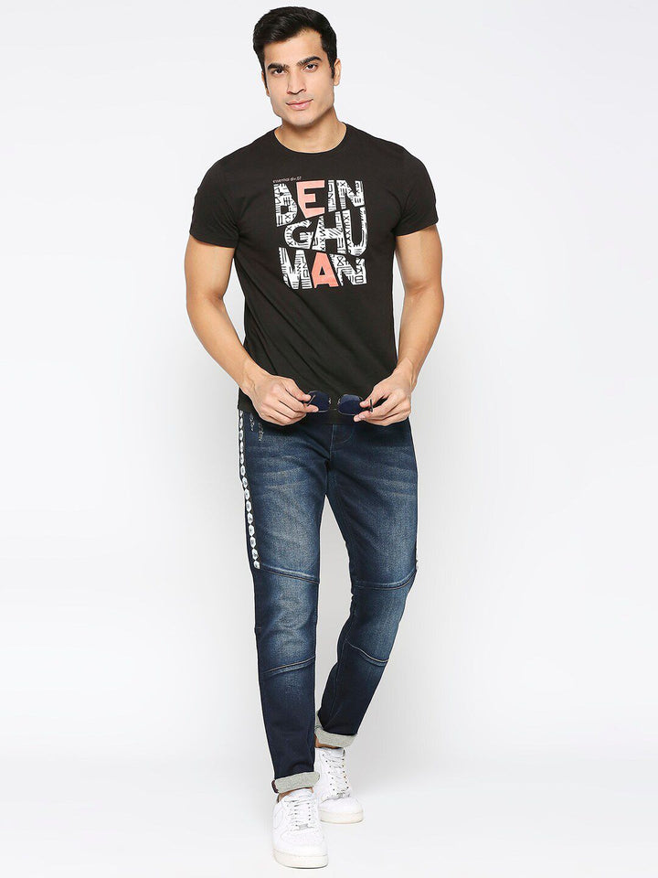 Being Human Men Mid Rise Clean Look Heavy Fade Jeans