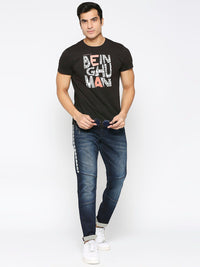 Being Human Men Mid Rise Clean Look Heavy Fade Jeans