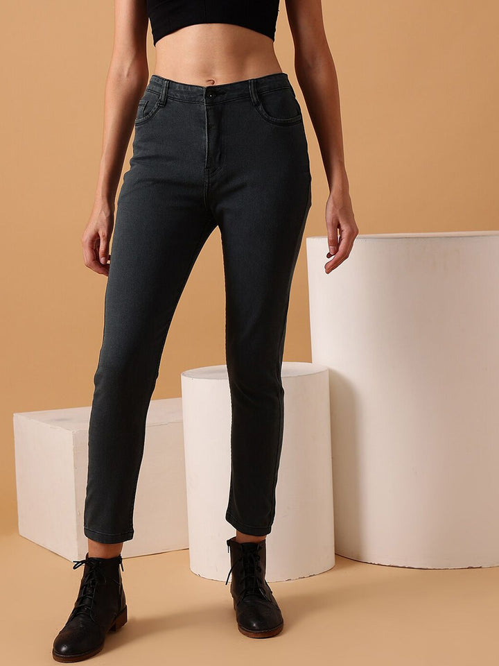 STREET 9 BASICS Women Grey Mid-Rise Mildly Distressed Jeans